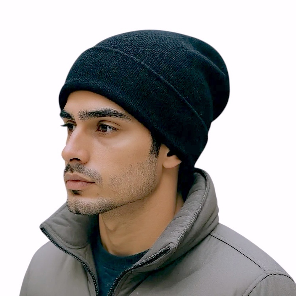 UGG Ribbed Logo Patch Beanie One Size Black Unisex